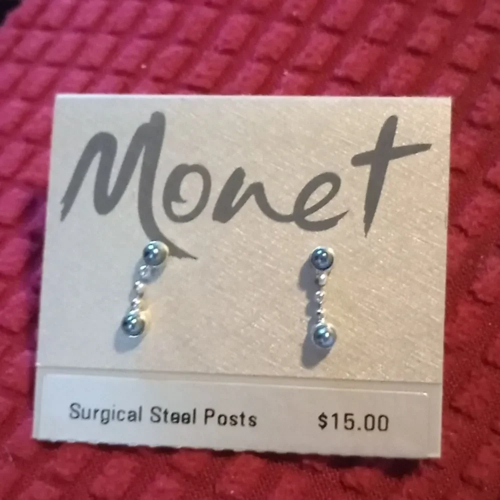Monet vintage pierced earrings